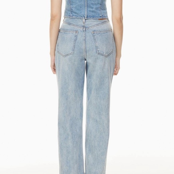 Aritzia Denim Forum Light Blue Distressed High Rise Loose Jeans | Size 25/29L - Picture 7 of 15